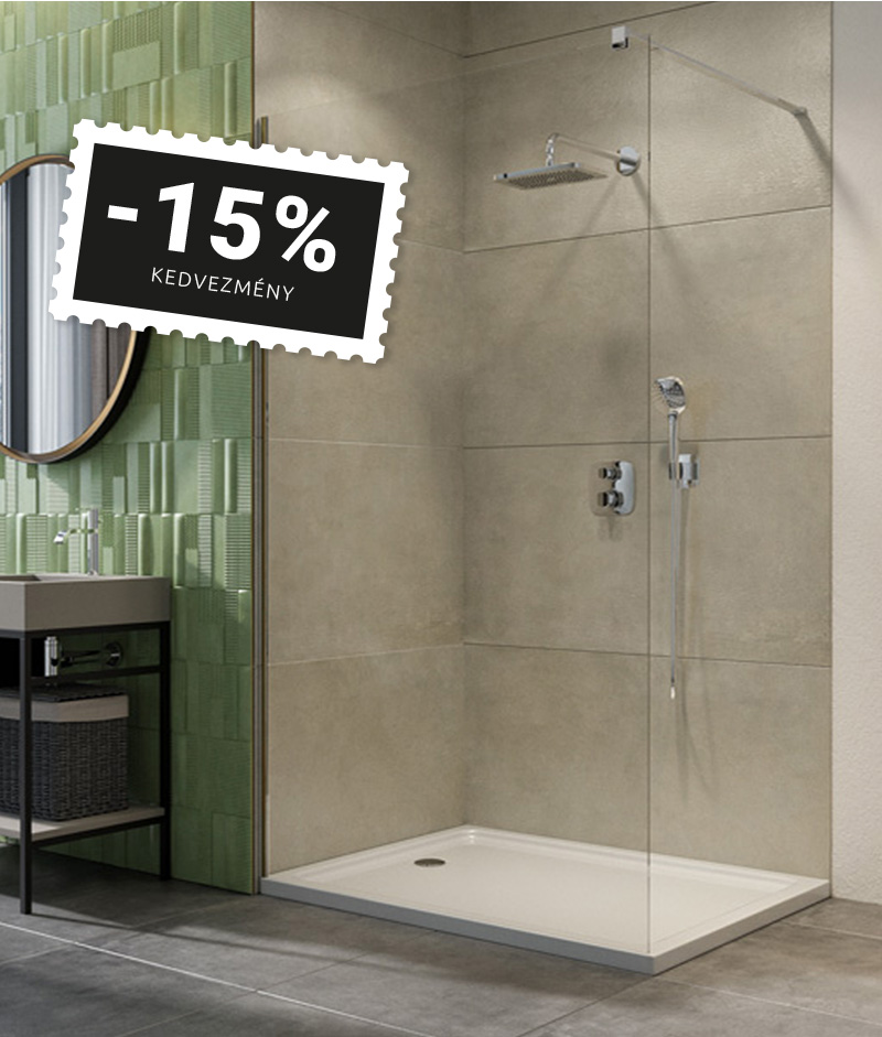 H2O Walk-In zuhanyfal kedvezmény